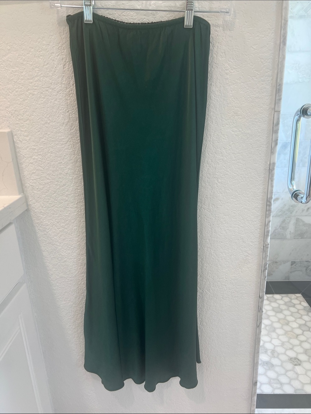 High-Rise Forest Green Maxi Skirt — Women